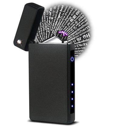 Micro-Carved Projection Electric Lighter – USB Rechargeable Dual-Fire Design.