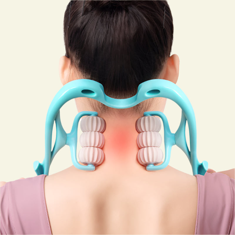 Multifunctional Manual Six-wheel Neck Massager.