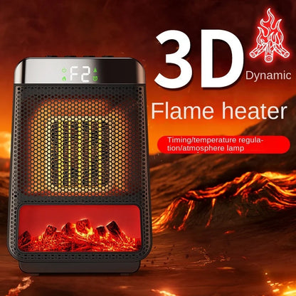 1500W Portable Fan Heater – 3D Flame Effect, ECO Electric PTC Heater for Home & Bathroom - Prime