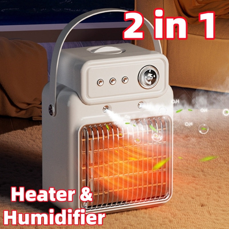 1200W 2-in-1 Room Heater & Humidifier – Indoor Table Heater with Overheat Protection, Ideal for Offices - Prime