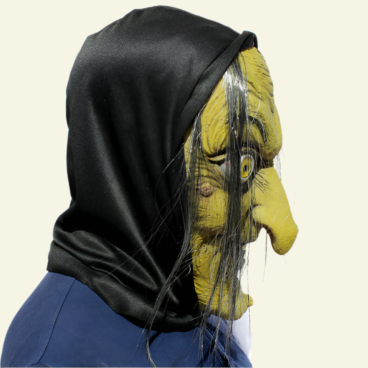 Scary Witch Halloween Mask - Realistic and Spooky Costume Accessory.