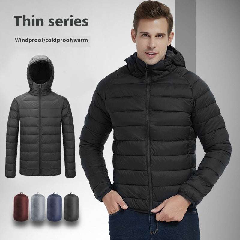 Men’s Lightweight Hooded Winter Jacket – Warm, Stylish & Portable Outerwear - Prime