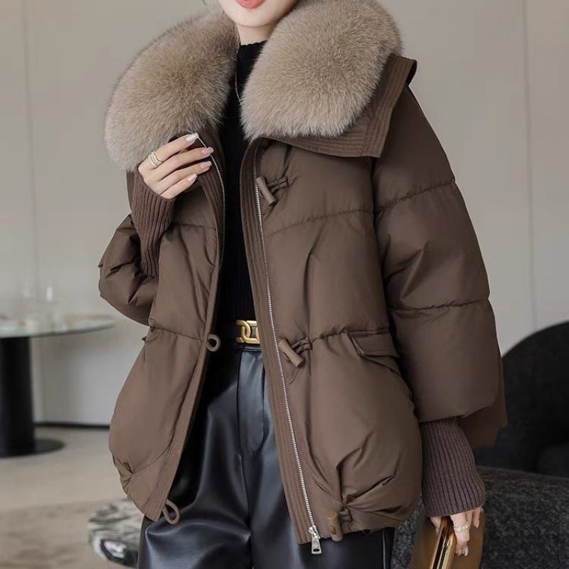 Women's Short Down Cotton-Padded Jacket – Fur Collar Thickened Winter Coat - Prime