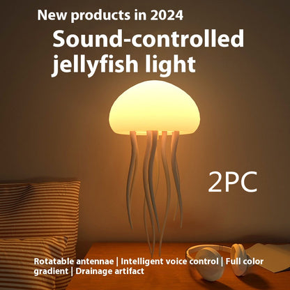 Smart LED Jellyfish Mood Lamp - Portable Night Light & Table Decor for Bedside or Desk - Prime