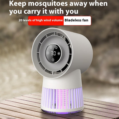 2-in-1 Mosquito Killing Mini Desk Fan - USB Rechargeable Night Lamp - Prime