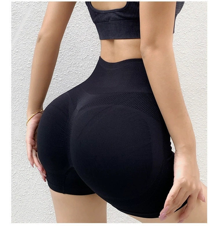 Seamless High-Waist Butt-Lifting Yoga Shorts - Women's Gym Fitness Leggings.