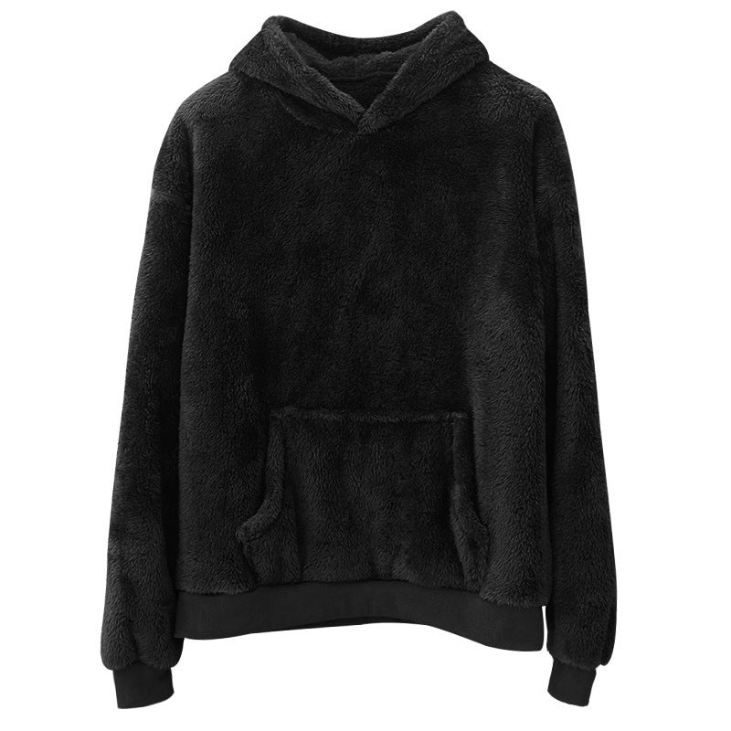 Velvet Hooded Sweater for Men | Plush Sweatshirt With Pockets - Prime