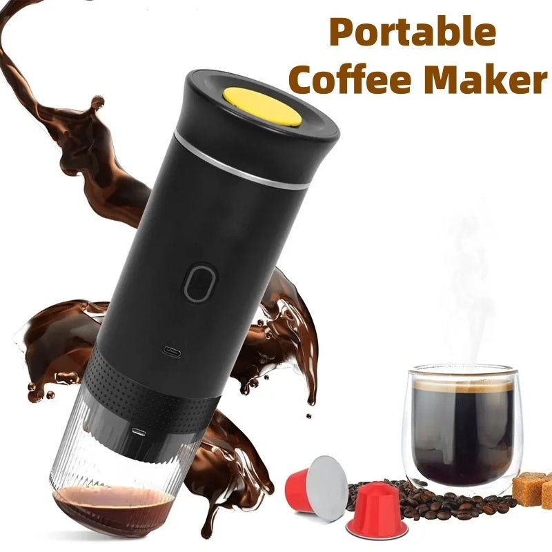 3-in-1 Portable Espresso Maker | Electric Coffee Grinder & Capsule Machine | Travel-Friendly Barista-Quality Brewer - Prime