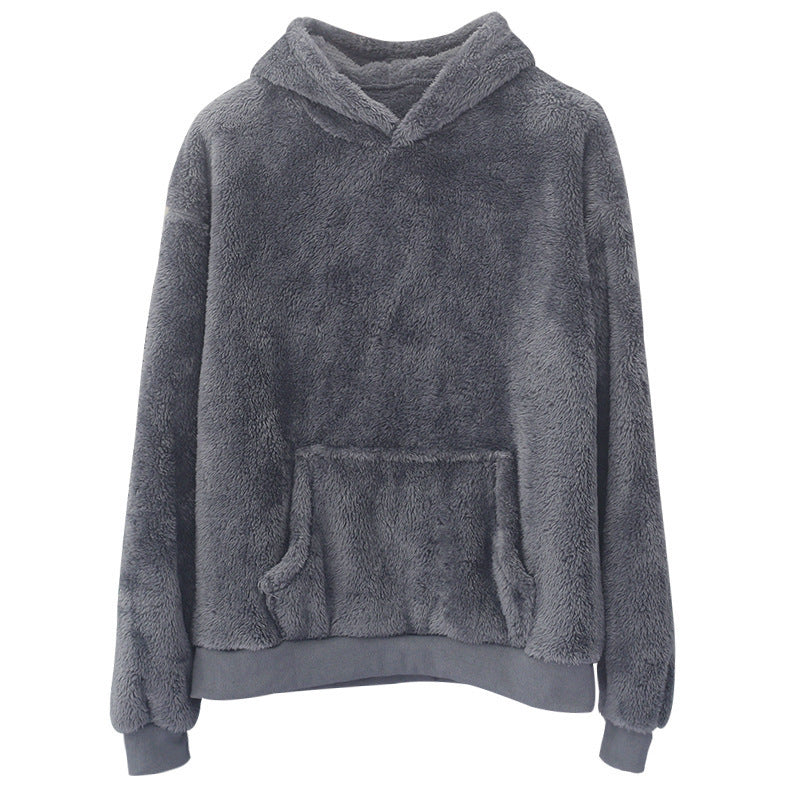 Velvet Hooded Sweater for Men | Plush Sweatshirt With Pockets - Prime