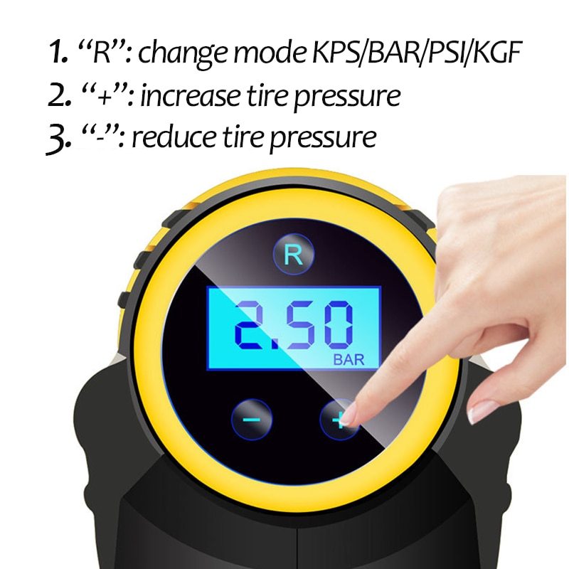 Automatic Portable Handheld Digital LED Smart Car Air Compressor – Fast, Easy & Reliable Inflation - Prime