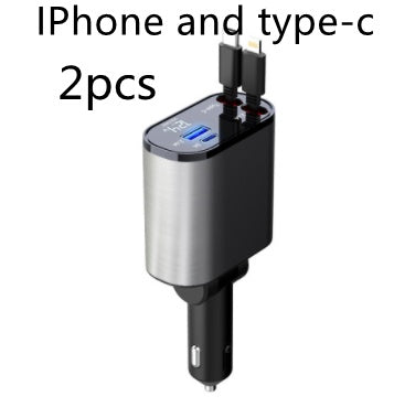 100W Metal Car Charger – Super Fast Charging USB & Type-C Adapter for Car Cigarette Lighter.