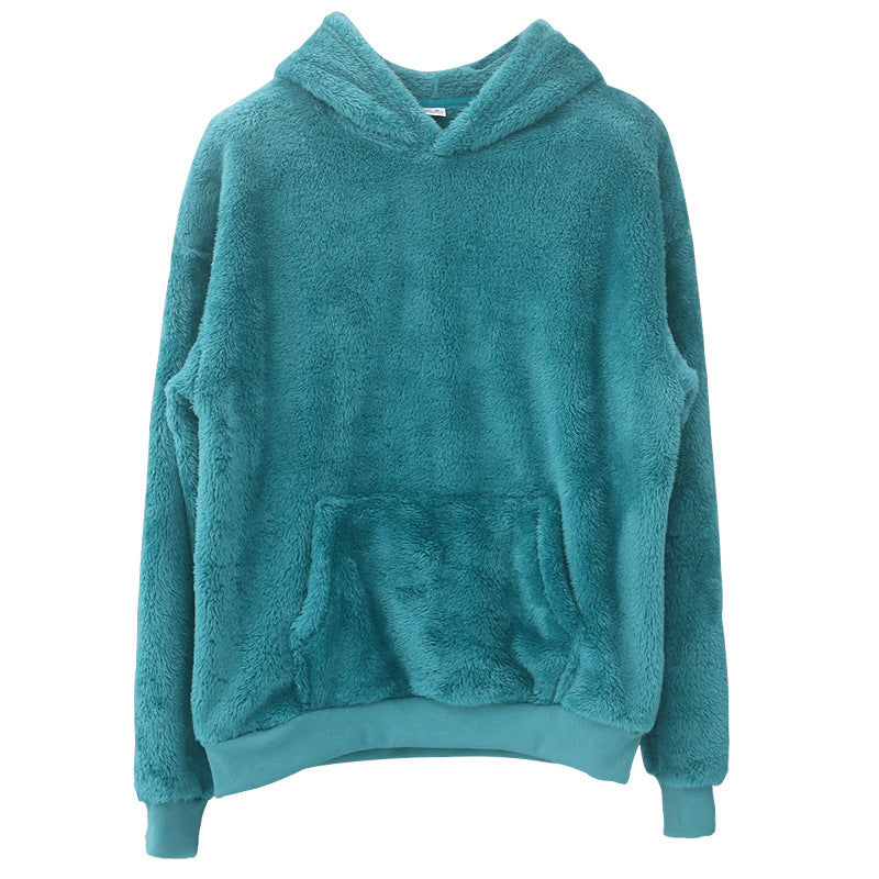 Velvet Hooded Sweater for Men | Plush Sweatshirt With Pockets - Prime