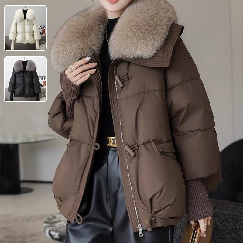 Women's Short Down Cotton-Padded Jacket – Fur Collar Thickened Winter Coat - Prime