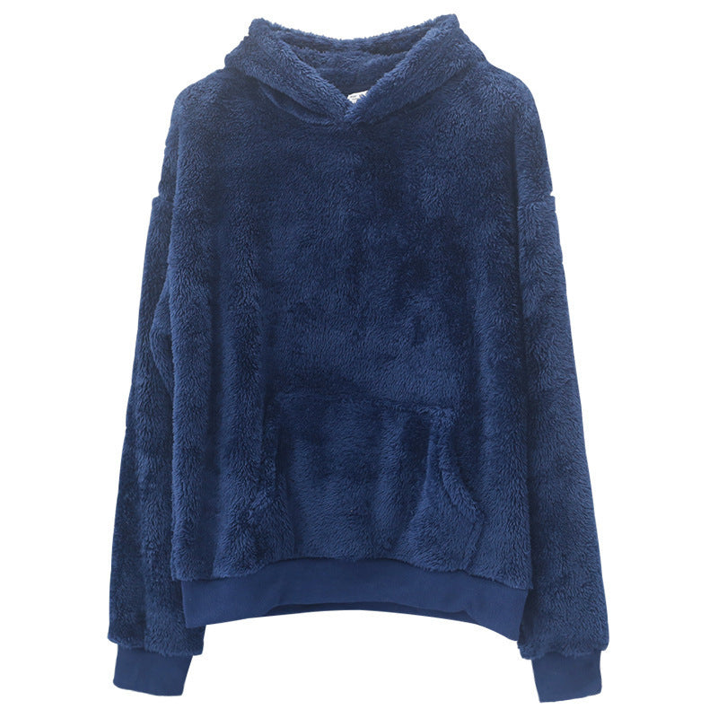 Velvet Hooded Sweater for Men | Plush Sweatshirt With Pockets - Prime