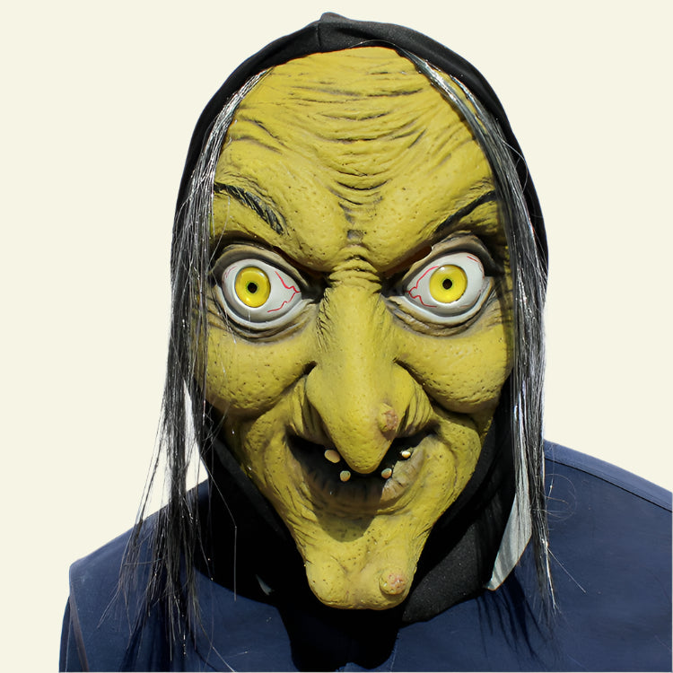 Scary Witch Halloween Mask - Realistic and Spooky Costume Accessory.