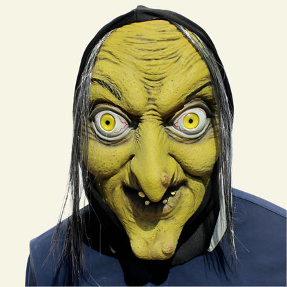 Scary Witch Halloween Mask - Realistic and Spooky Costume Accessory.