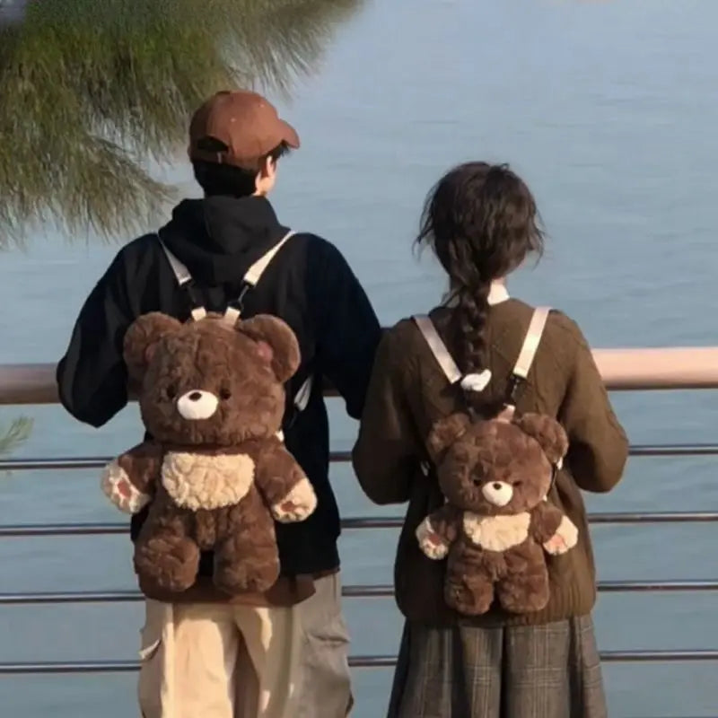 Couple's Love Bear Plush Shoulder Bag – Versatile, Cute & Stylish Backpack for All Prime