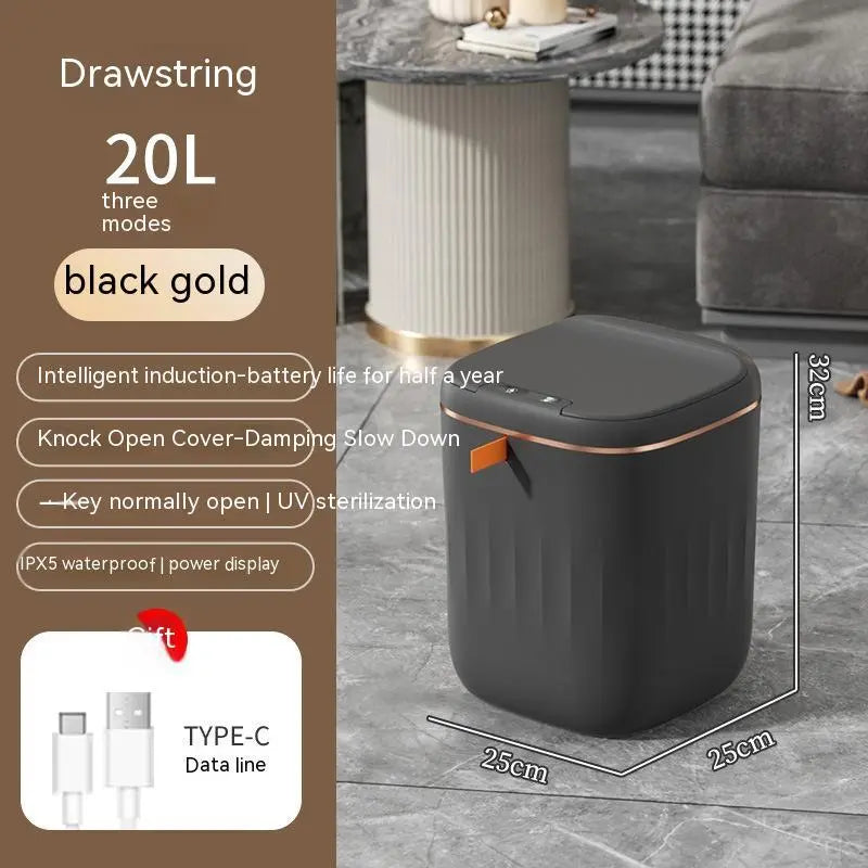 Smart Induction Trash Can with Lid – Automatic Small Dustbin for Bedroom, Living Room & Kitchen Prime