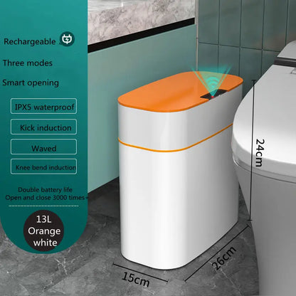 Smart Induction Trash Can with Lid – Automatic Small Dustbin for Bedroom, Living Room & Kitchen Prime