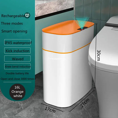 Smart Induction Trash Can with Lid – Automatic Small Dustbin for Bedroom, Living Room & Kitchen Prime