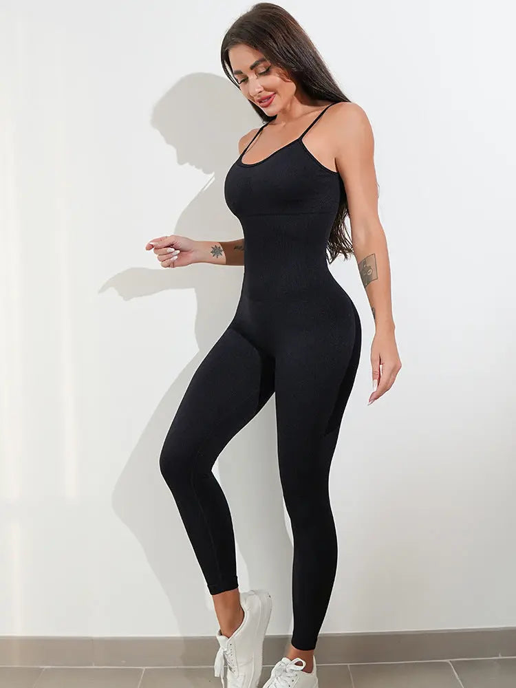 Women's Sexy One Piece Jumpsuit Spaghetti Strap Tummy Control Rompers Sleeveless Bodysuits Outfits.