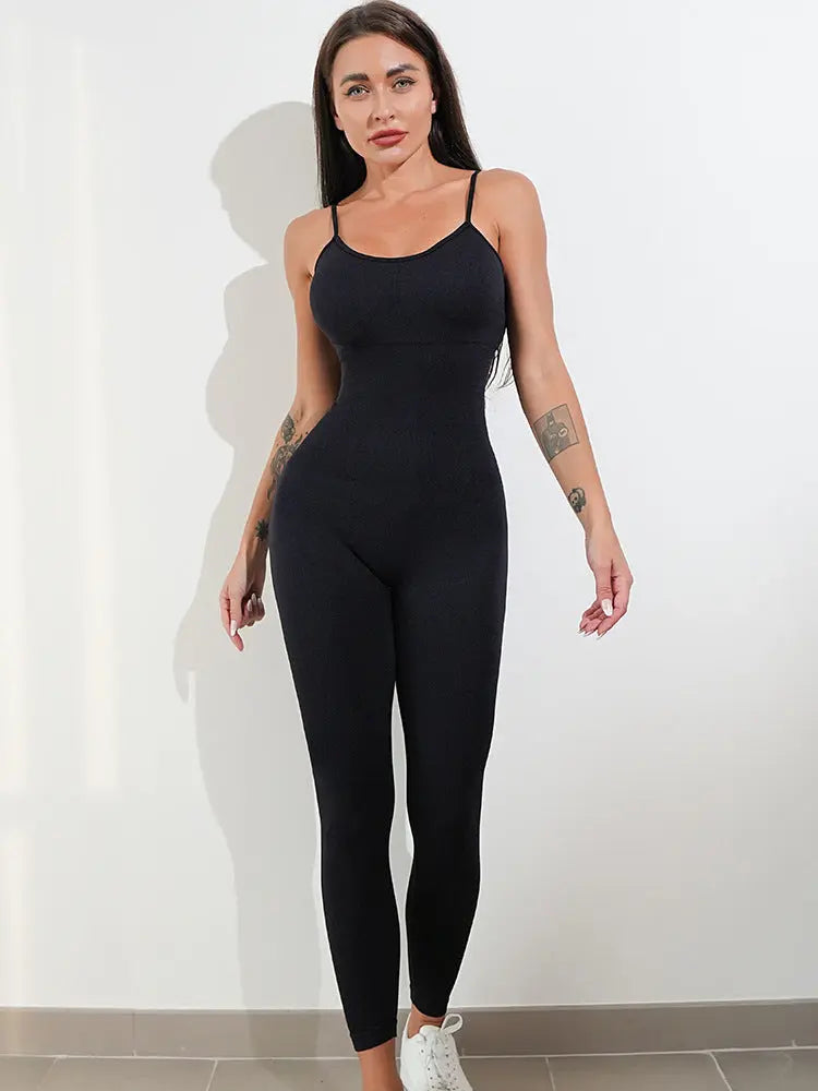 Women's Sexy One Piece Jumpsuit Spaghetti Strap Tummy Control Rompers Sleeveless Bodysuits Outfits.