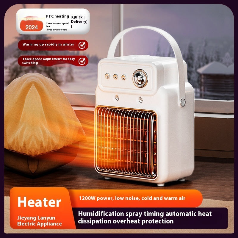 1200W 2-in-1 Room Heater & Humidifier – Indoor Table Heater with Overheat Protection, Ideal for Offices - Prime