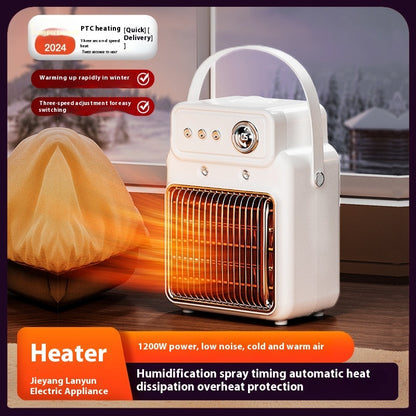 1200W 2-in-1 Room Heater & Humidifier – Indoor Table Heater with Overheat Protection, Ideal for Offices - Prime