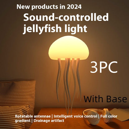 Smart LED Jellyfish Mood Lamp - Portable Night Light & Table Decor for Bedside or Desk - Prime