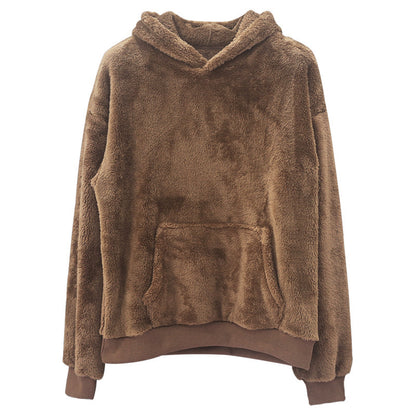 Velvet Hooded Sweater for Men | Plush Sweatshirt With Pockets - Prime