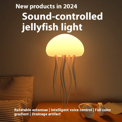 Smart LED Jellyfish Mood Lamp - Portable Night Light & Table Decor for Bedside or Desk - Prime