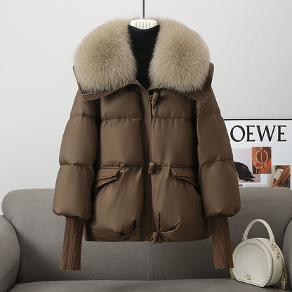 Women's Short Down Cotton-Padded Jacket – Fur Collar Thickened Winter Coat - Prime