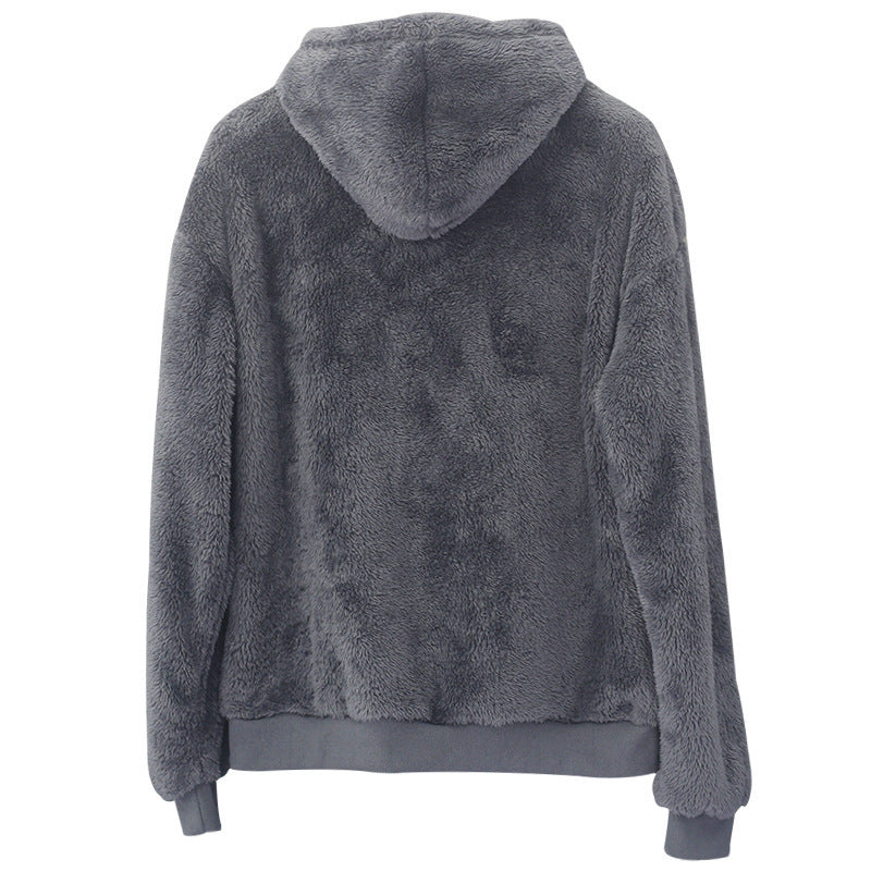 Velvet Hooded Sweater for Men | Plush Sweatshirt With Pockets - Prime