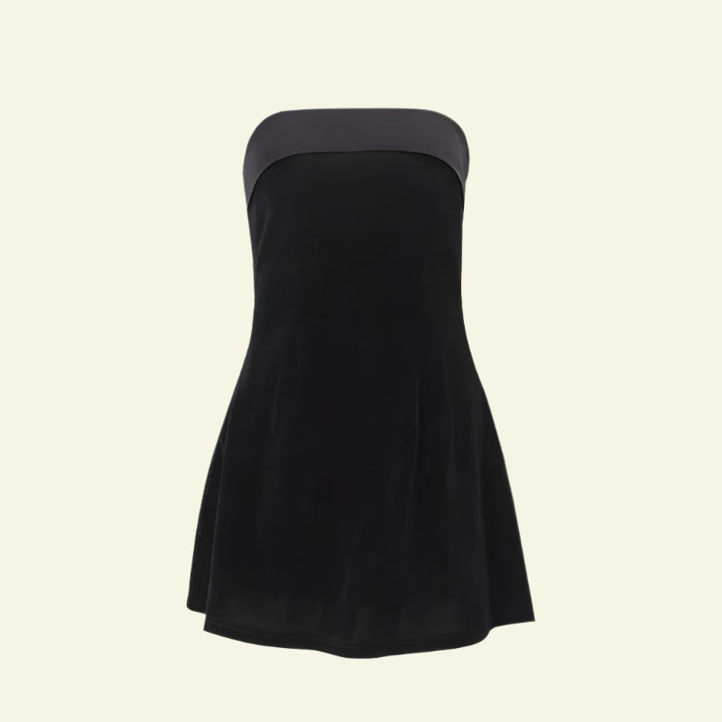 Women's Fashion Slim Tube-Top Dress – Zipper A-Line Short Dress for Parties & Evenings - Prime