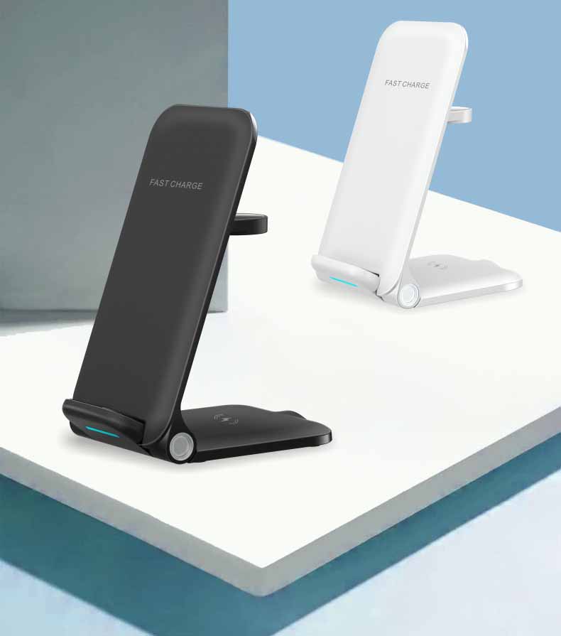 Desktop Vertical Multifunctional Three-in-one Wireless Charger.