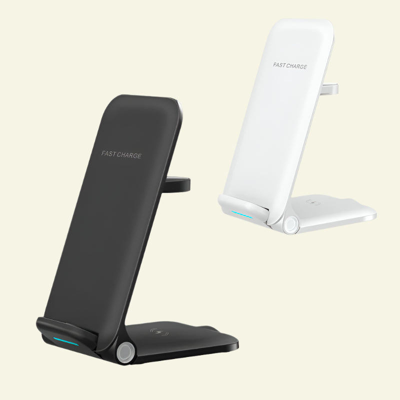 Desktop Vertical Multifunctional Three-in-one Wireless Charger.