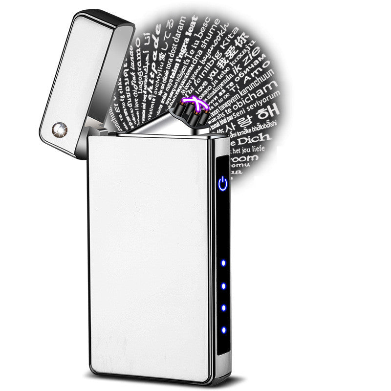 Micro-Carved Projection Electric Lighter – USB Rechargeable Dual-Fire Design.